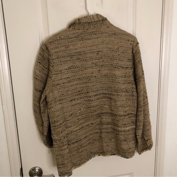 The Territory Ahead Women’s Tweed Raw Silk Cotton Blazer button textured medium - Picture 8 of 12